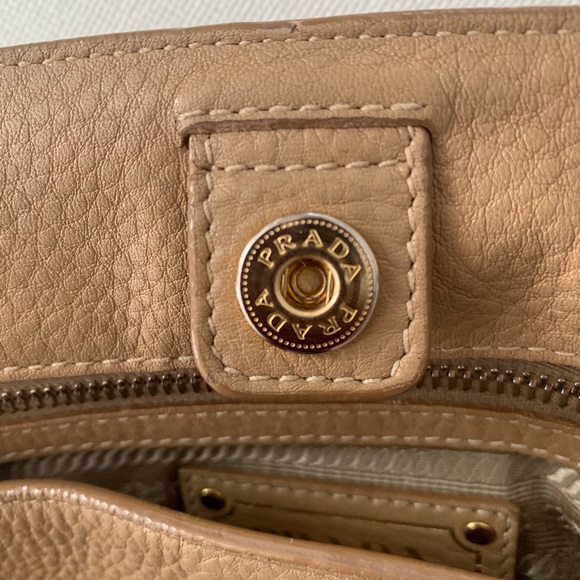 Authentic Tan Leather Prada Handbag - Picture 12 of 13
